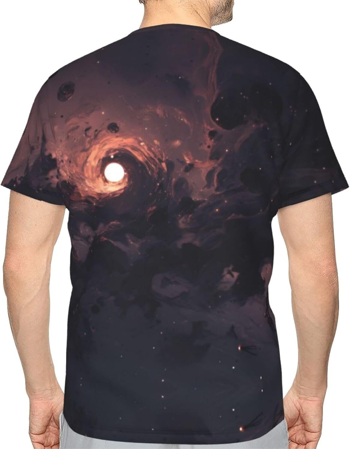 Mens T shirt Cosmic Black Hole 3D Printed T-Shirt for Men and Women - Dark Space Graphic Casual Trendy Crew Neck Tops Tee tee Casual tops summer cloth