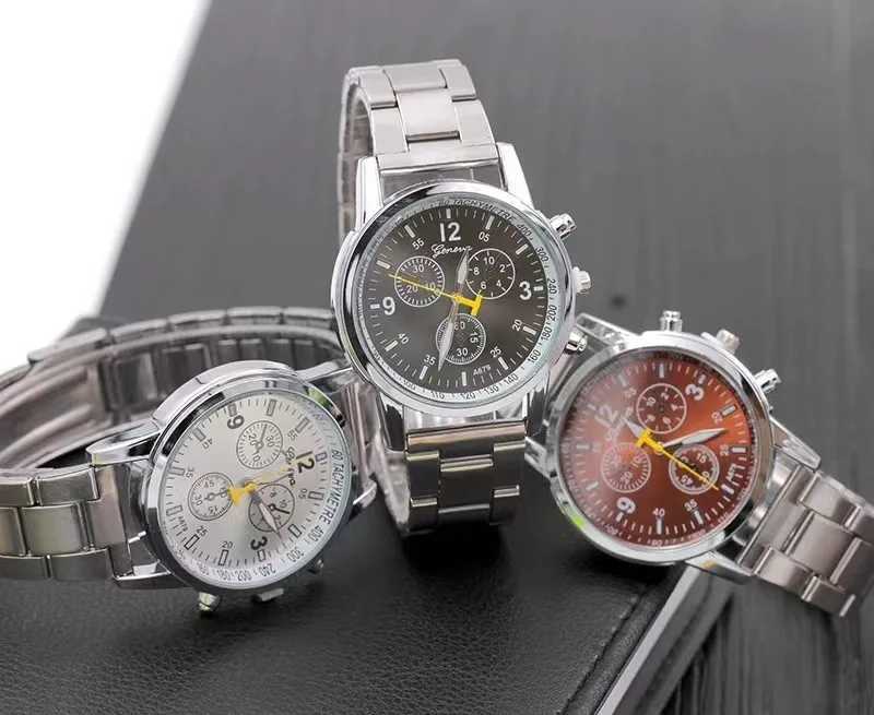 New Famous Brand Men Silver Quartz Women Stainl Steel es Clock Casual Unisex Clock Wrist Hot Sale HourXJ250304