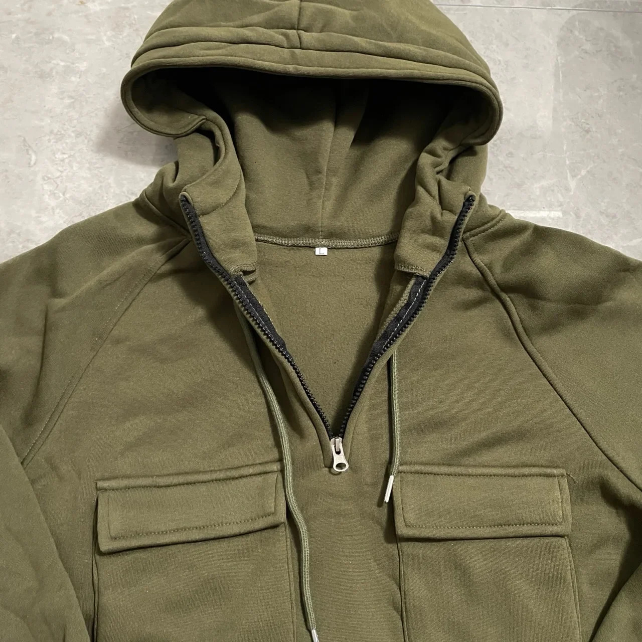 Half Zipper Mens Tactical Hoodies Solid Warm Fleece Military Sweatshirts Multi Pockets Male Hooded Jackets Thick Outdoor Polar 250304