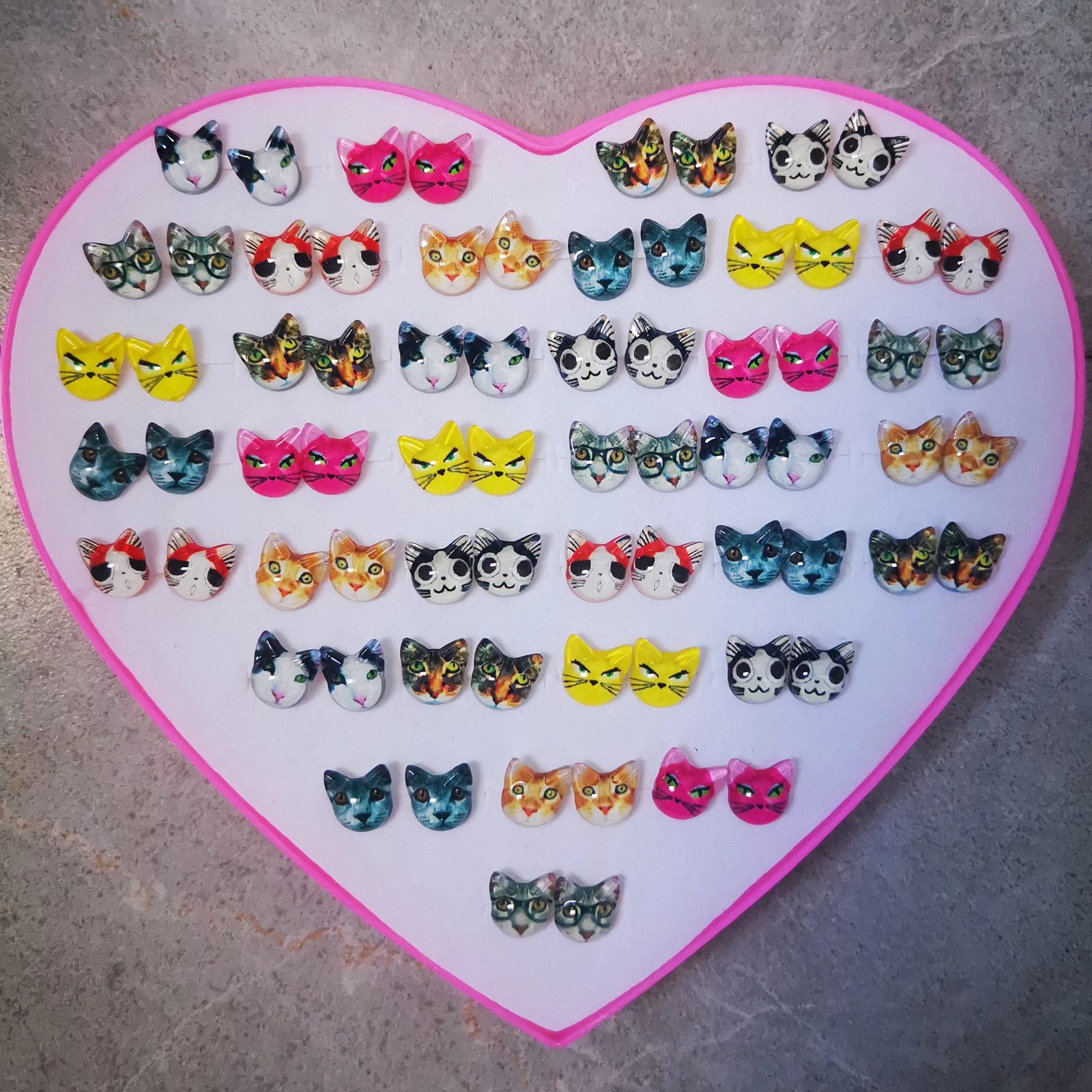36 Pairs Antiallergic Color Resin Butterfly Stud Earrings for Girls Fruit Animals Ear Studs Set Mix Women Jewelry Kids Earrings 250304