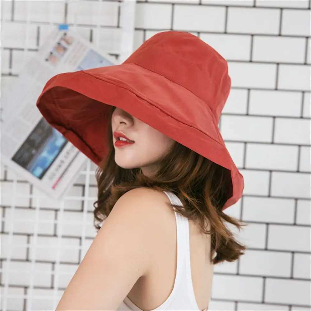 Women Large-brimmed Sun Hat Fashion Peach Skin Velvet Fisherman Hat Outdoor Beach Hat Bucket Hat Summer Sunscreen Sun Visor CXJ250304