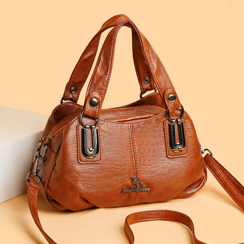 Handbag, Women's New Versatile Middle-Aged Mother Bag, Multi-Layer Large Capacity Single Shoulder Crossbody Bag