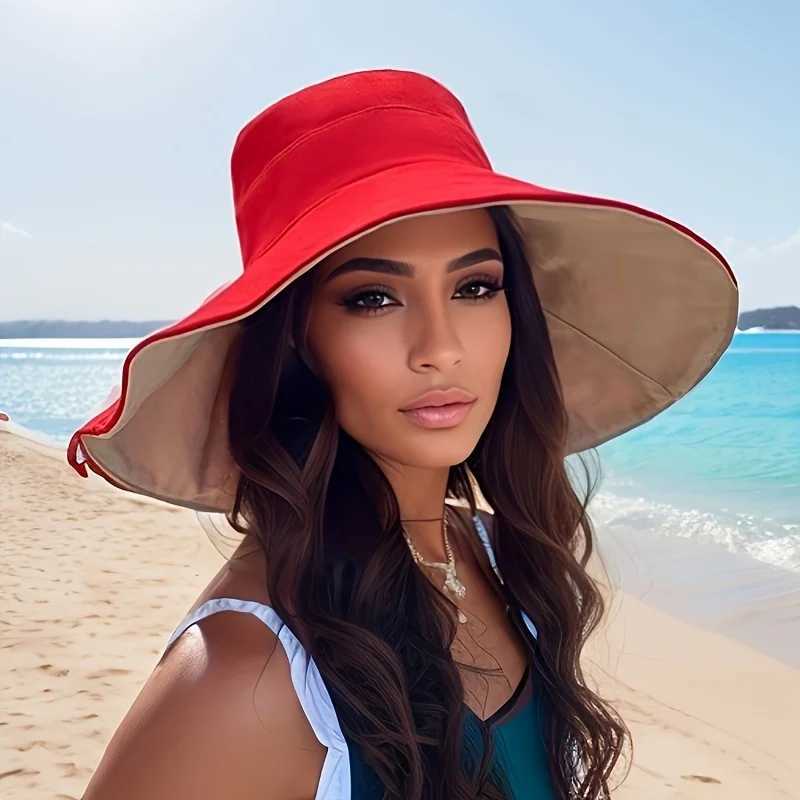 1/2PCS Sun Beach Hatschic Wide Brimmed Womens Ashionable Face Protection Travel Breathable Outdoor Adventures Summer AccessXJ250304