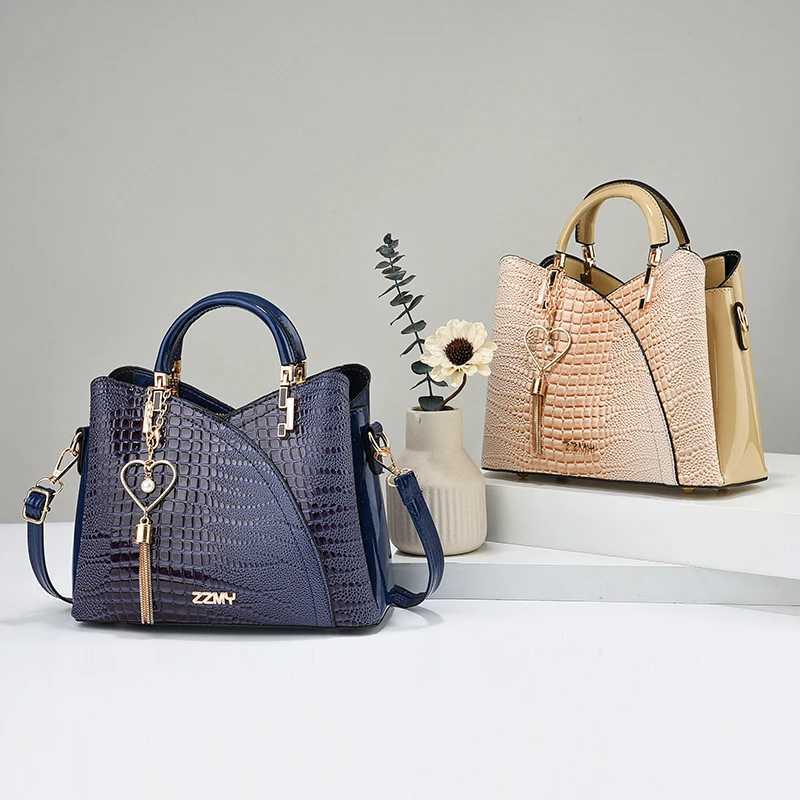Crocodile Embossed Handbag Casual Pu Leather ZipperShoulder Bag for Women Trendy Versatile High-qualityDaily Commuting Bag Z250303