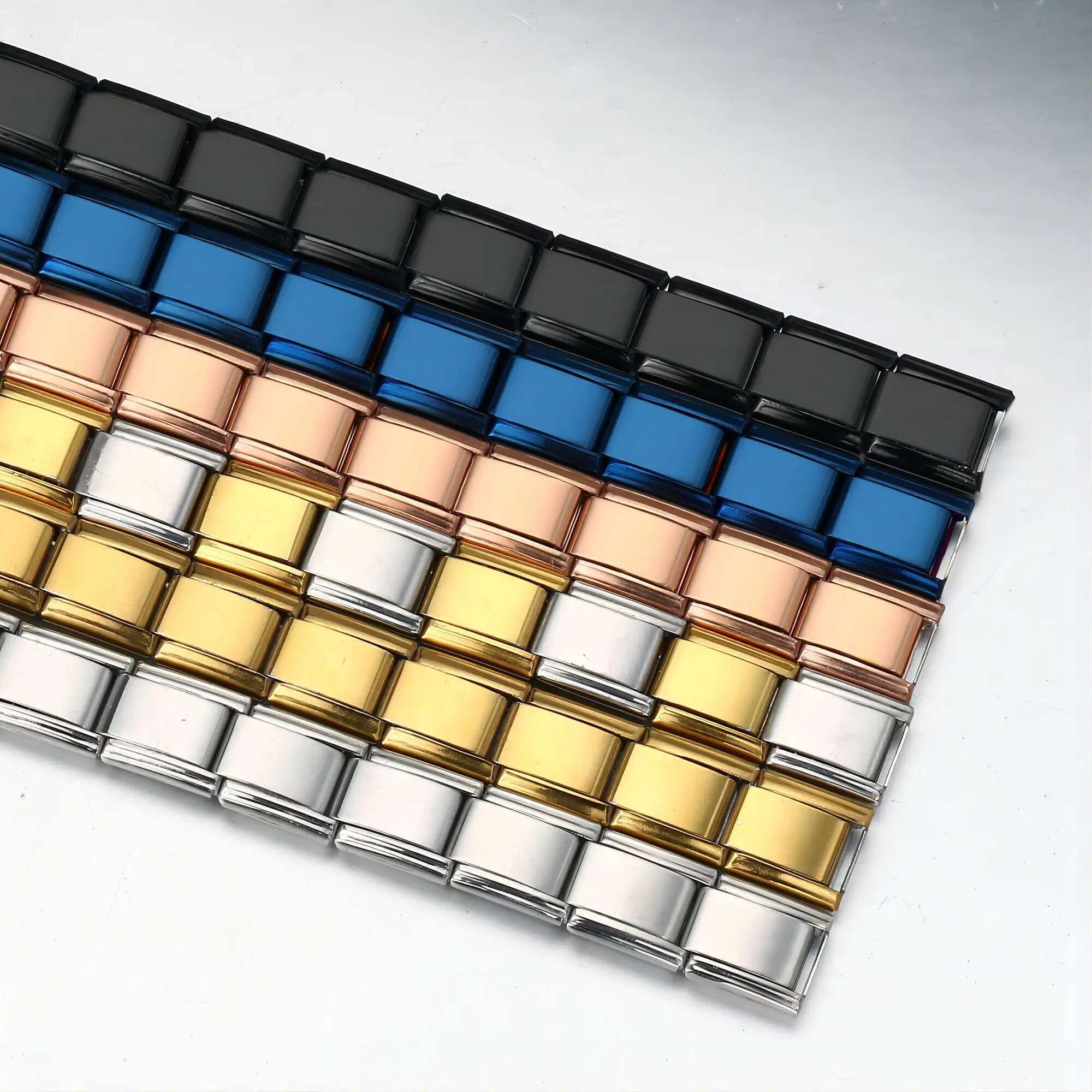 9mm Width Italian Charm Bracelet Fashion Stainless Steel Bangle Elastic k Chain High Quality Factory DIY