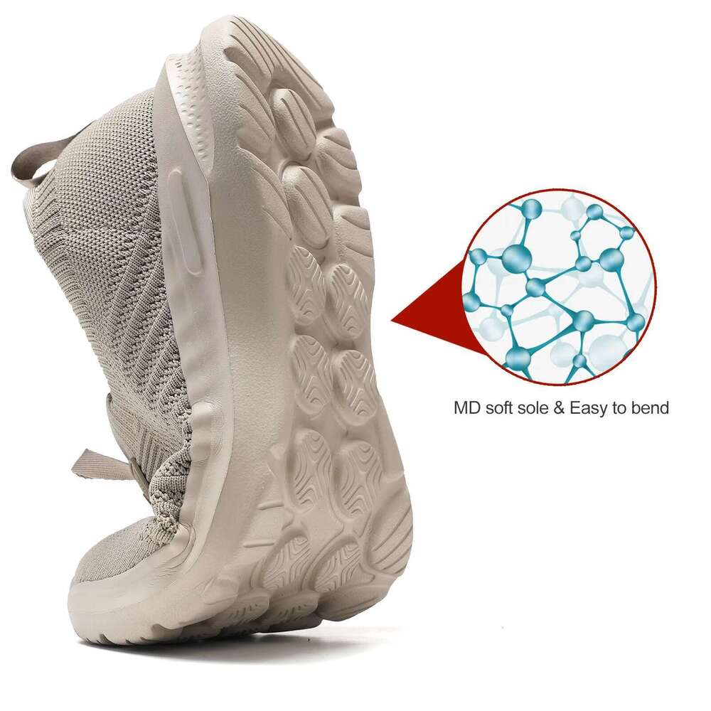 Mens Walking Lightweight Breathe Casual Mesh Running Shoes Slip On Fashion Tennis Sneakers Comfort Gym Workout Trainers