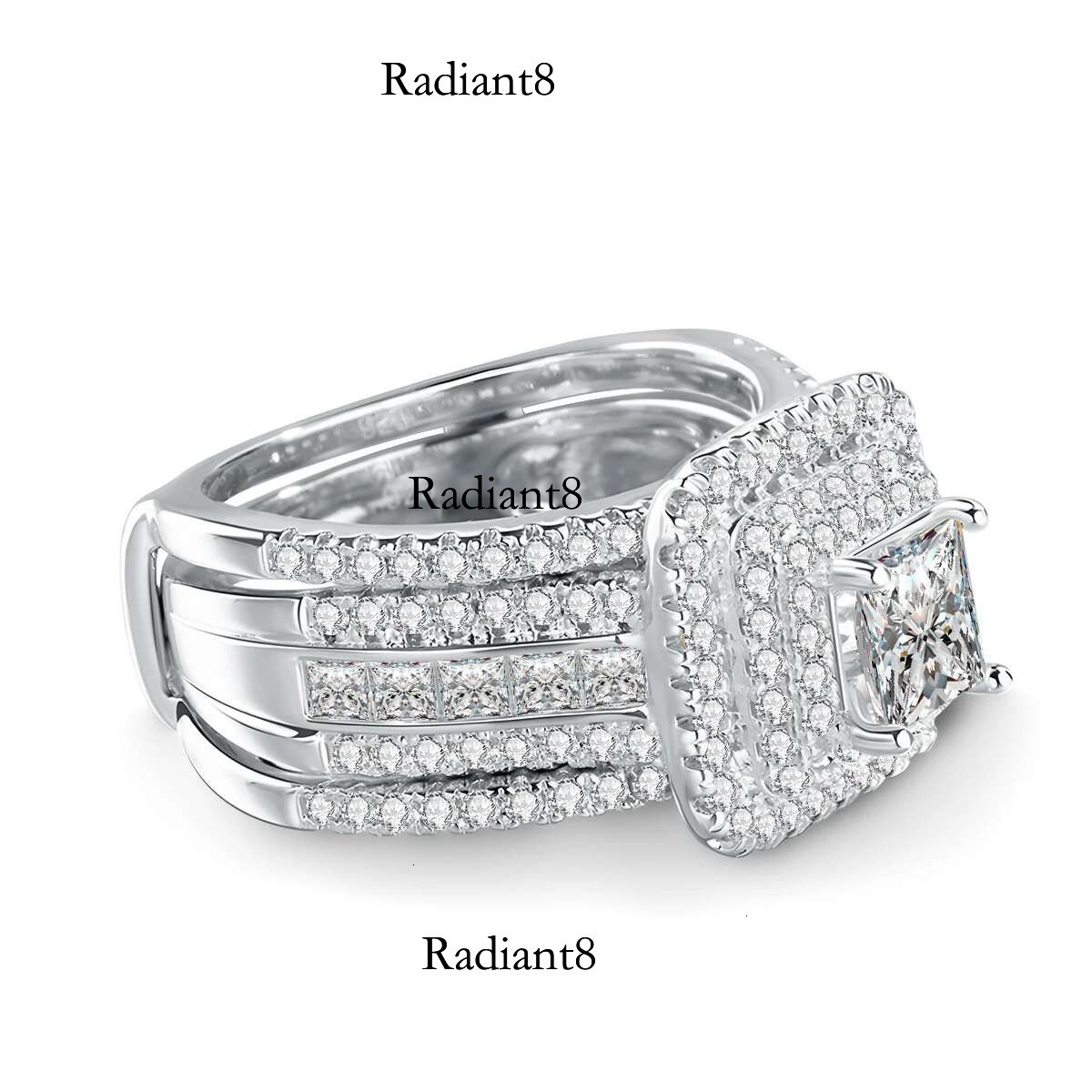 2PCS Moissanite Rings Set Certificate Wedding 100% Sier Brand Designer Engagement Jewelry For Women Wholesale