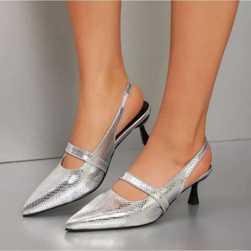 Sandal Plus Size Ladies Shoes Sgbacks Women's High Heels Fashion Dress Pumps Women Pointed Toe Slip on Thin Heel