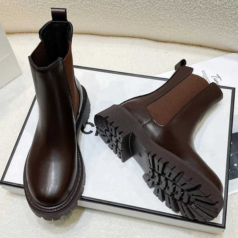 2024 boots new thick-soled wens winter shoes for wen autumn fion thick-soled short boots for wen Z250304