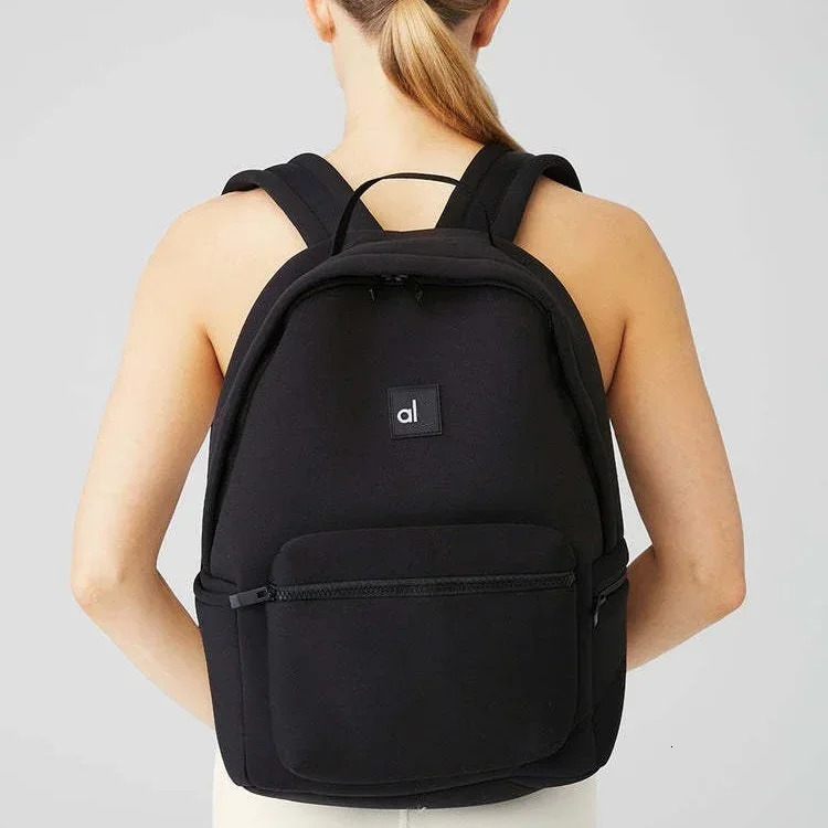 Ship from US AI0Matte Neoprene Black Slim Fit Backpack with Front Pouch ParentChild Travel Bag School 250304FBB