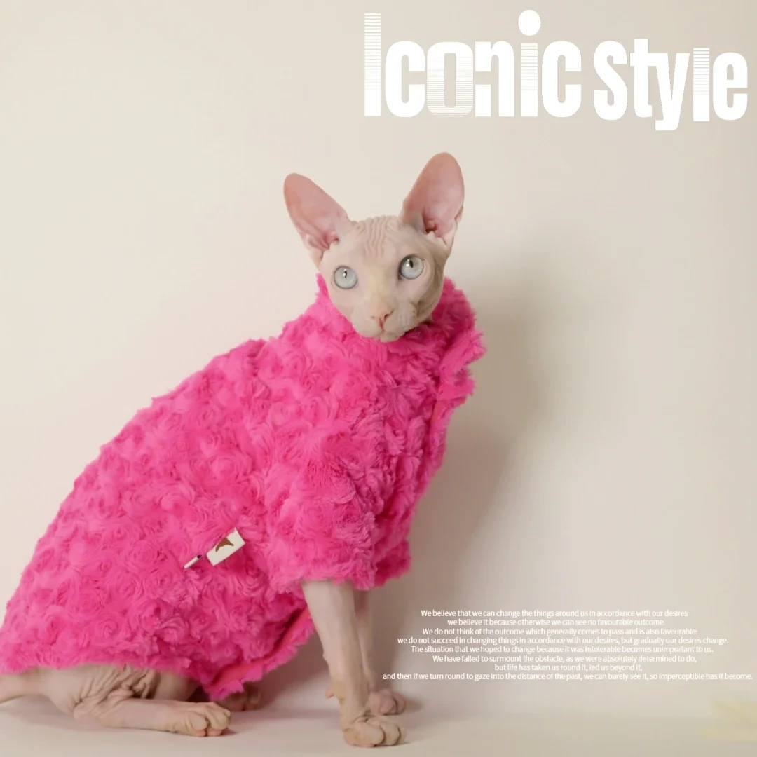 Hairless Cat Clothes Winter Two-layers Warm Thick Cat Apparel for Sphynx Cats, Devon Rex Cats,Small Cats and Dogs