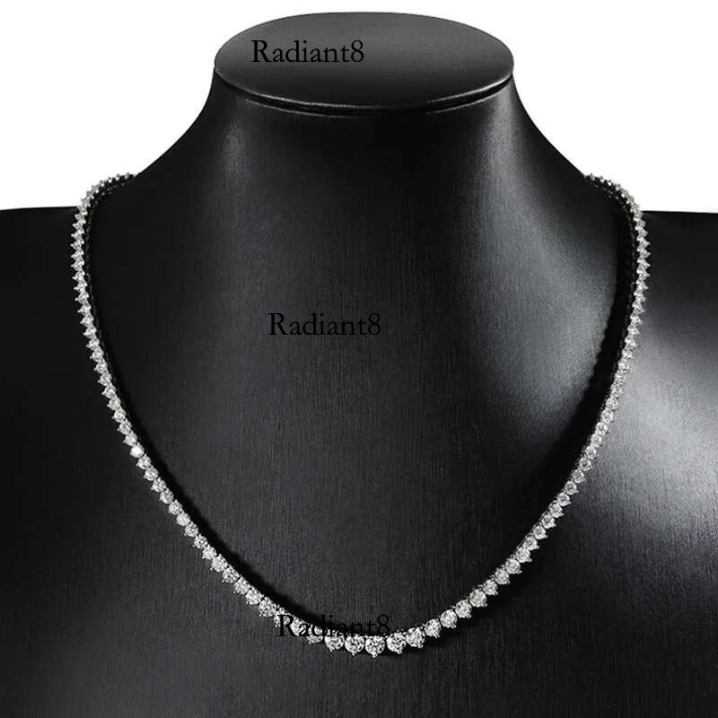 Smyoue 3 Claws Gradient Moissanite Tennis Necklace for Women Sparkg Full Dia Jewelry Sterg Sier Chain