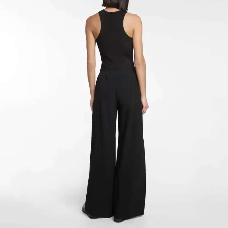2025 Spring And Autumn New Design Drapey High Waist Straight Wide Leg Or-Mopping Pants For Women