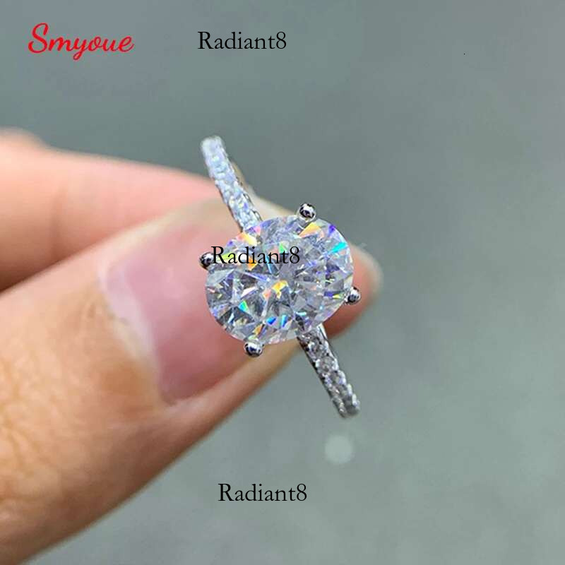 Smyoue Oval Cut 1CT 2CT 3CT D Color Moissanite Rings for Women Lab Dia Wedding Promise Band S Sterg Sier Jewelry GRA