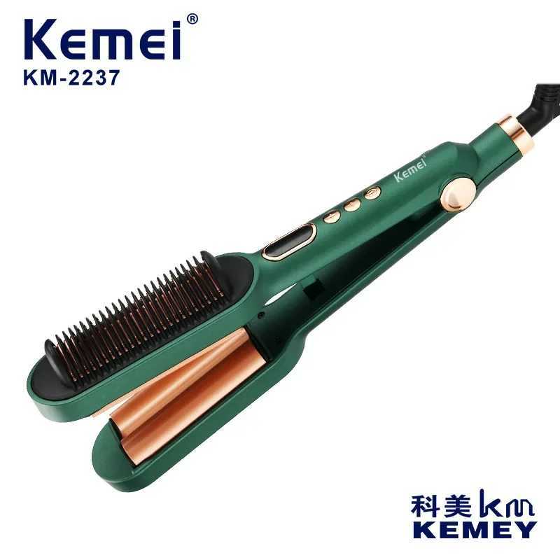 Curling Irons Kemei km-2237 2-in-1 Wet Dry Abs Material 160 C Constant Temperature Straight Hair Brush z250304