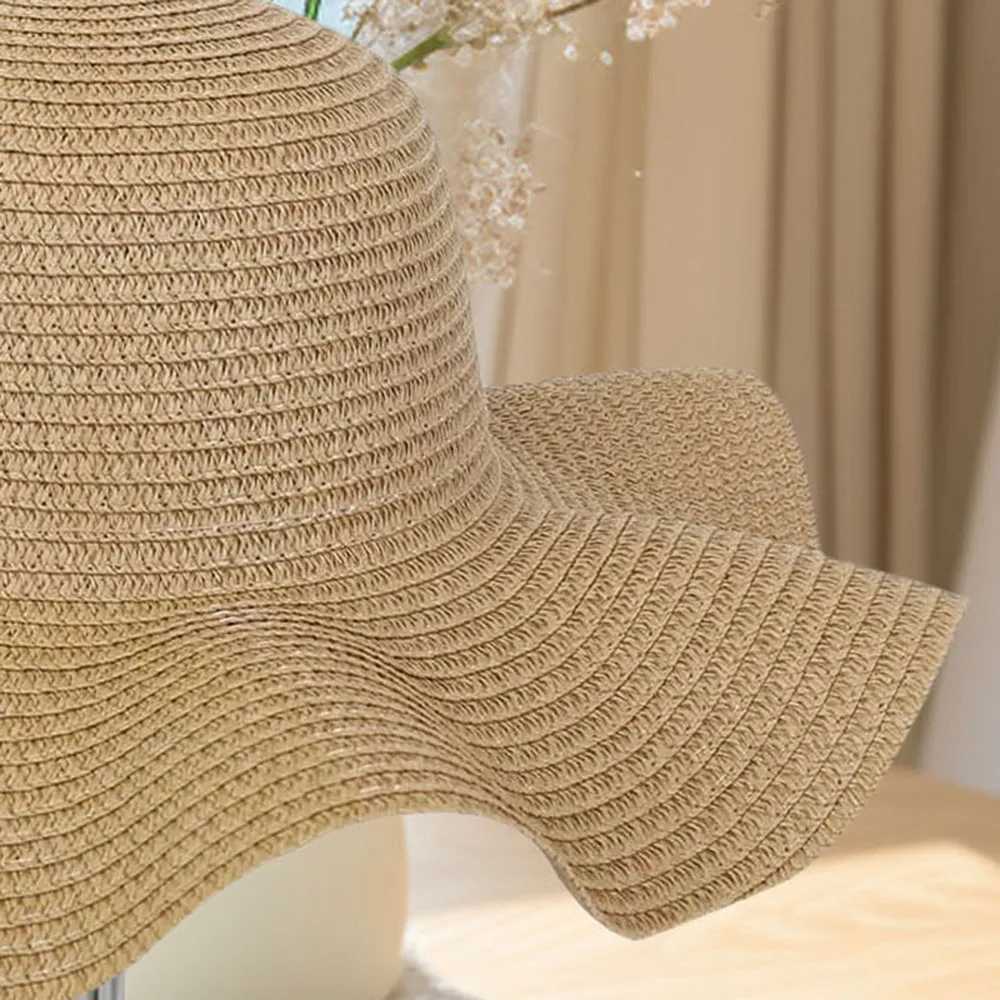 Str Hat For Women Summer New Wave Edge Solid Color Simple Sun Hat Versatile Outdoor Vacation Sunscreen Beach HatXJ250304