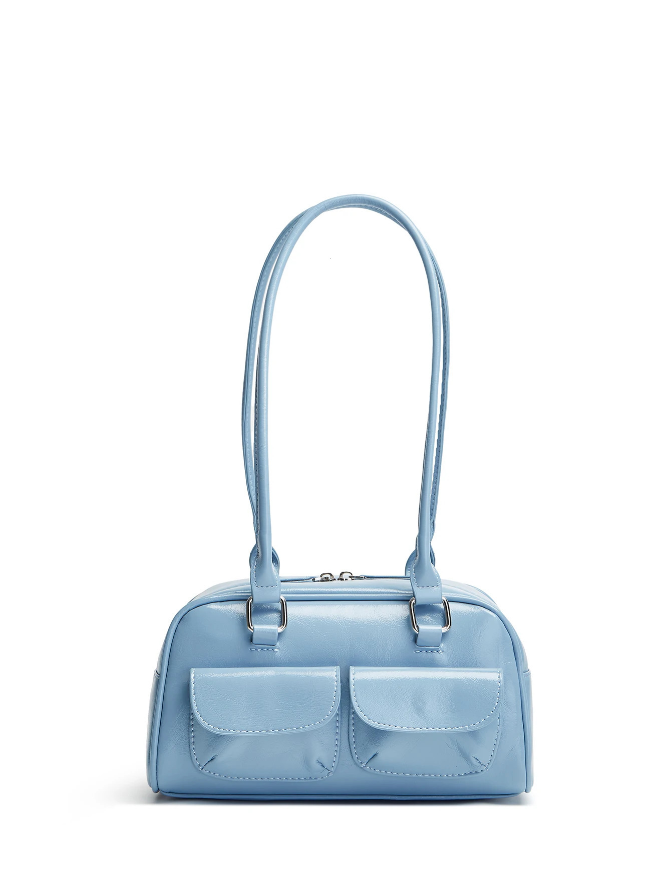 Lux Trendy Street Standoil Korea ner Bowling Box Handbag for Women Boston Tote Bag Pu Leather Female Accessory 250303