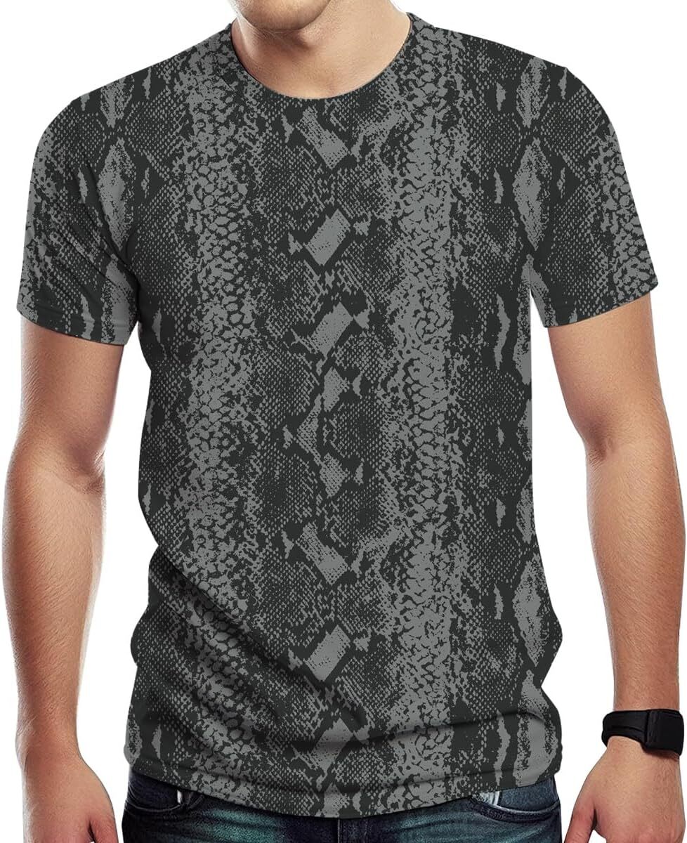 Mens T shirt Men's Snakeskin Print Fashion Short Sleeve T-Shirt tee Casual tops summer clothes cool