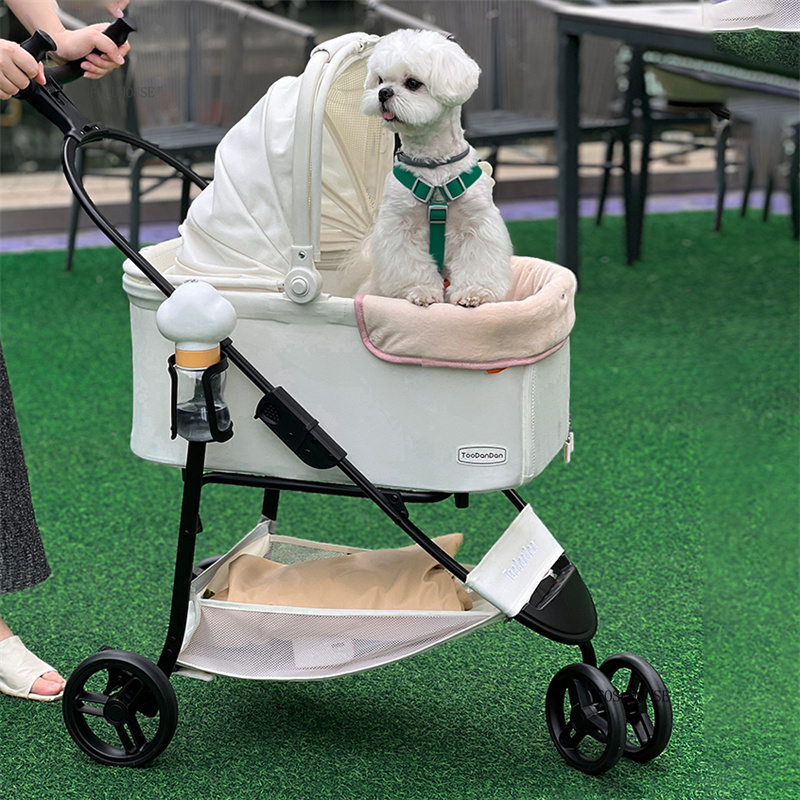 2 in 1 Pet Stroller Dog Multi-function Detachable Bag Cats Dogs Going Out Portable Foldable Strollers Car Basket Pet Products