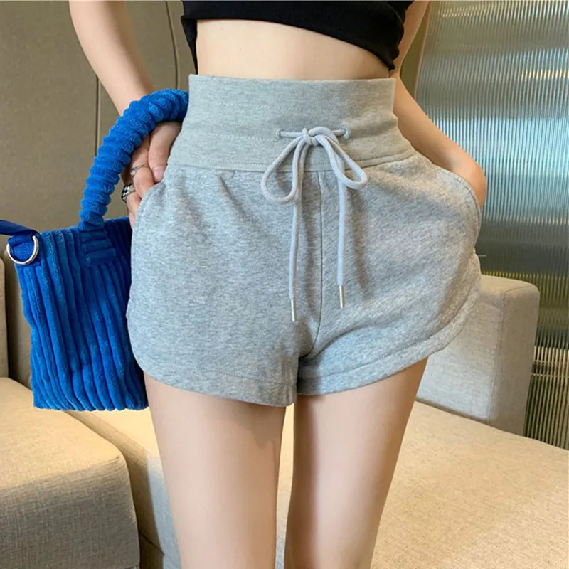 Women Yoga Shorts Summer Outer Wear Mid-Waist Casual Loose Straight Pants Lady Stylish Thin Breathable Wide Leg Gym Short Pants 250304