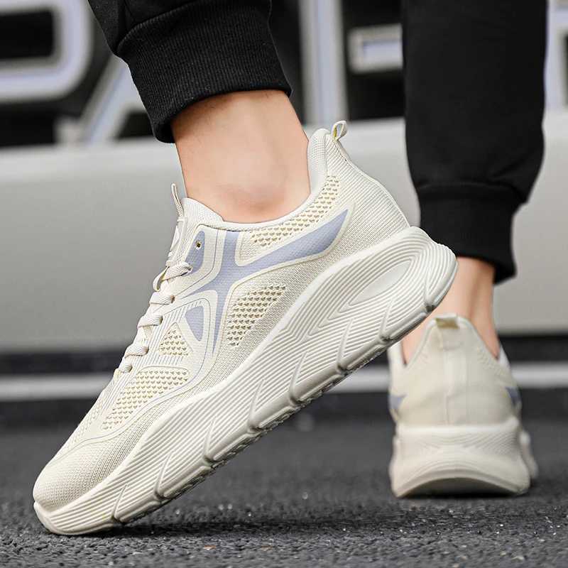 Fashion Platform Mens Running Shoes Trendy Casual Knit Breathable Orange Sneakers Men Outdoor Sports Non-slip Jogging Shoes Man Z250304