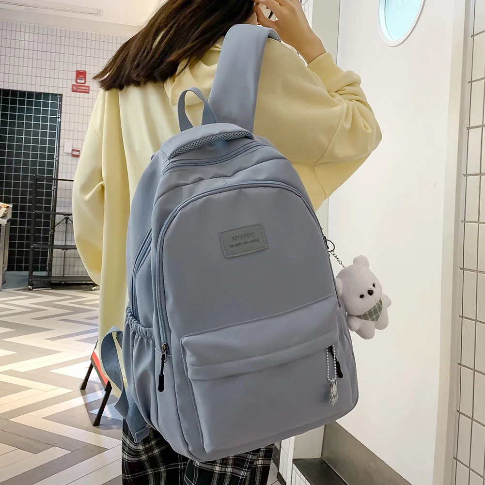 Ship from US Casual Book Bags Large Capacity Woman Backpack Simple Fashion for Outdoor Sport 250304FBB