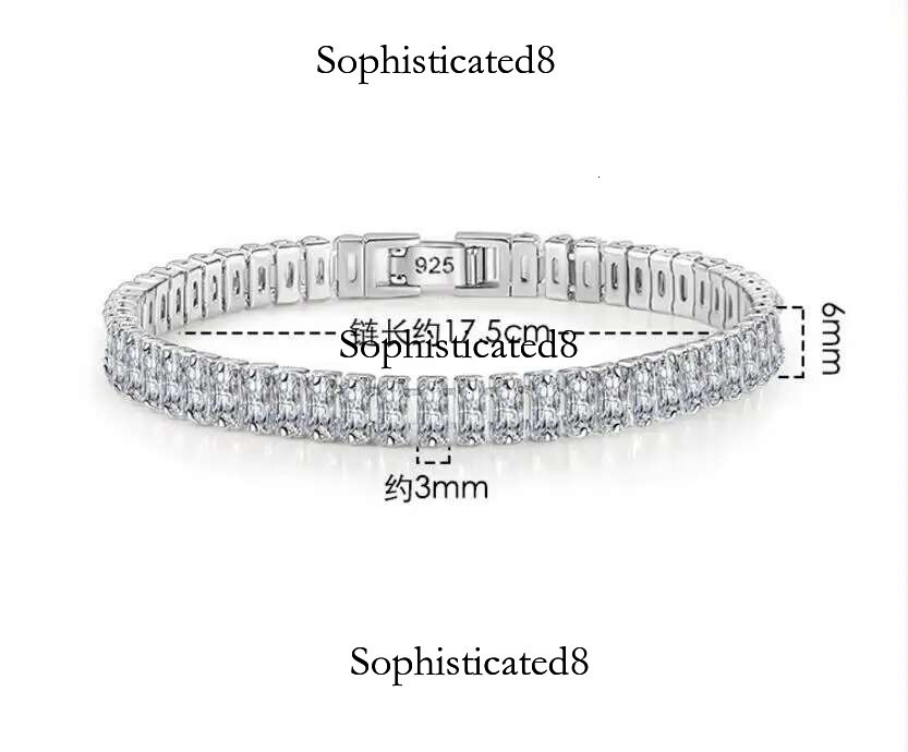 3/4/5/6.5mm Moissanite Tennis Bracelets for Women Men Sterg Sier D Color VVS1 Dia Bracelet with Gra Certificate