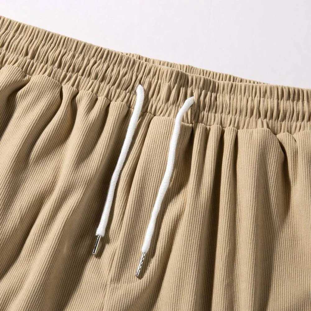 Summer Men Corduroy Sweatpants Casual Shorts Mens Beach Shorts Basketball Short Trousers Solid Color Label Sportswear MenT250304
