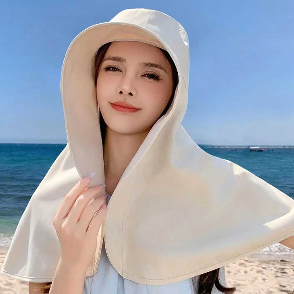 Womens summer hat outdoor UV neck protection sun protection canopy for fishing hiking wide Brim Shl sun protection ponytail CXJ250304