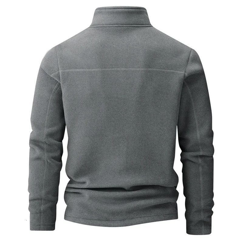 Large size winter sports shirt mens stand up collar warm pull half zipper polar wool big Plus 9XL loose fit 250304
