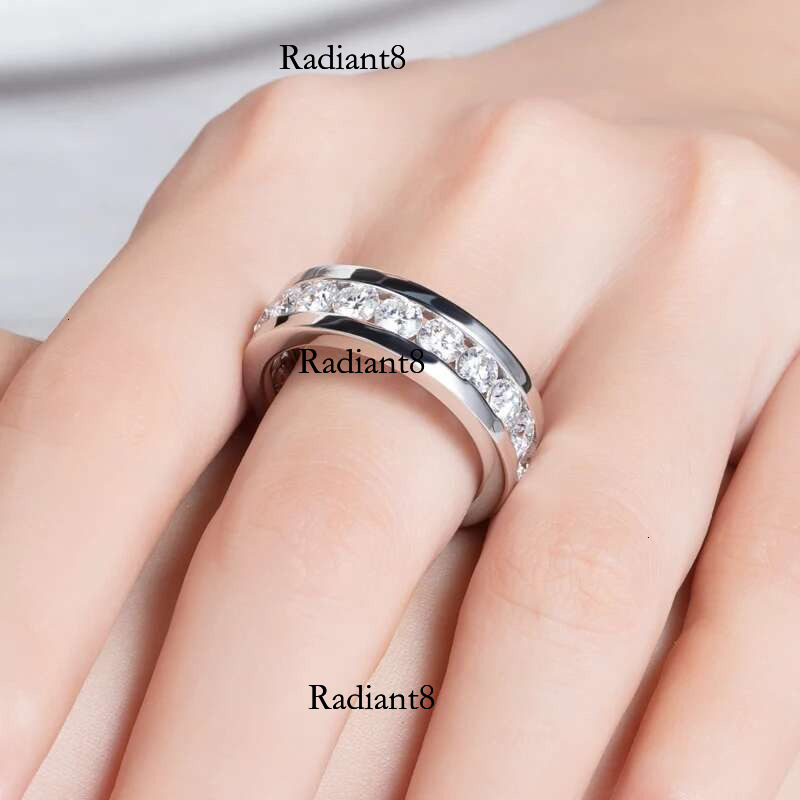 AnuJewel 4mm Moissanite Wedding S Sterg Sier Moissanites Eternity Band Men Women Ring Jewelry Wholesale