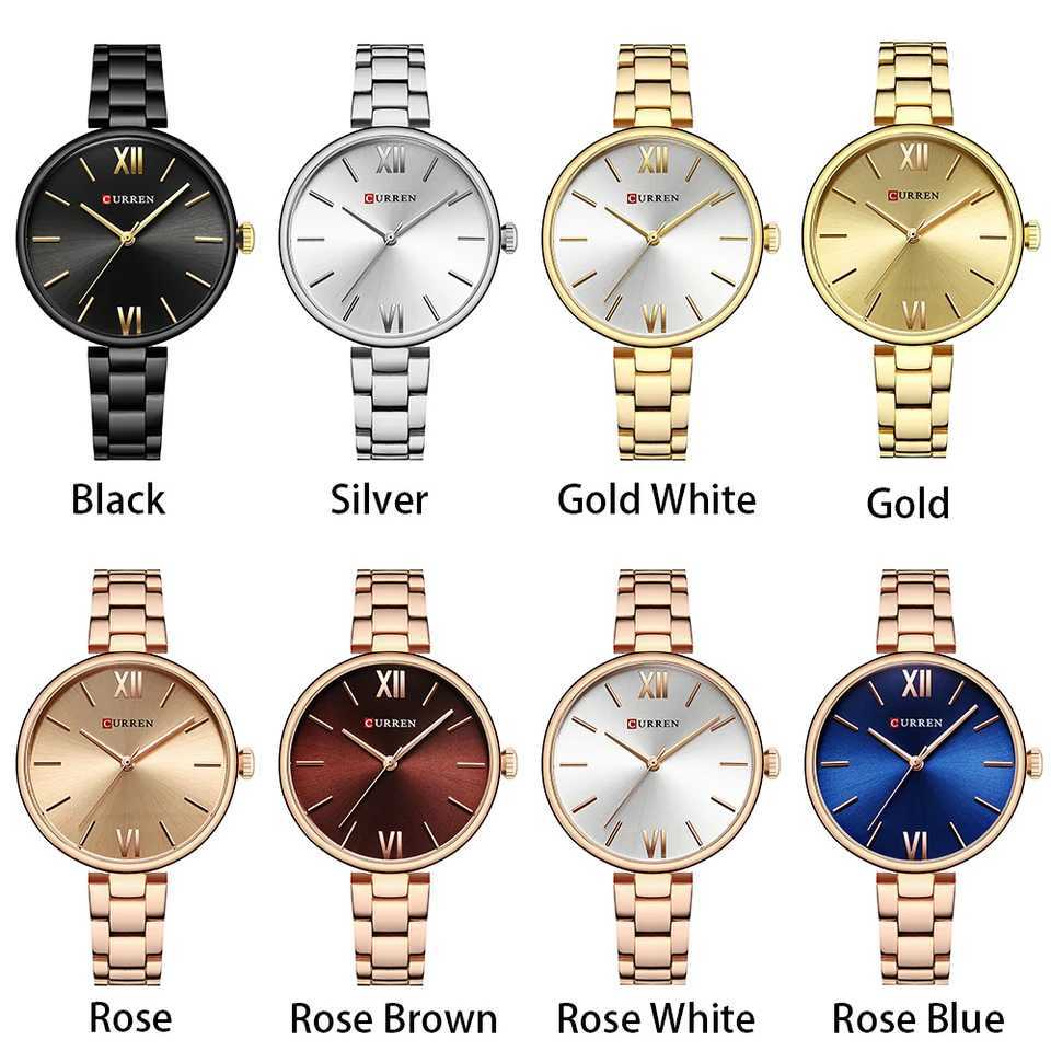 Curren 9017 Womens Elegant Three Hand Quartz Wrist Waterproof Luxury GiftXJ250304