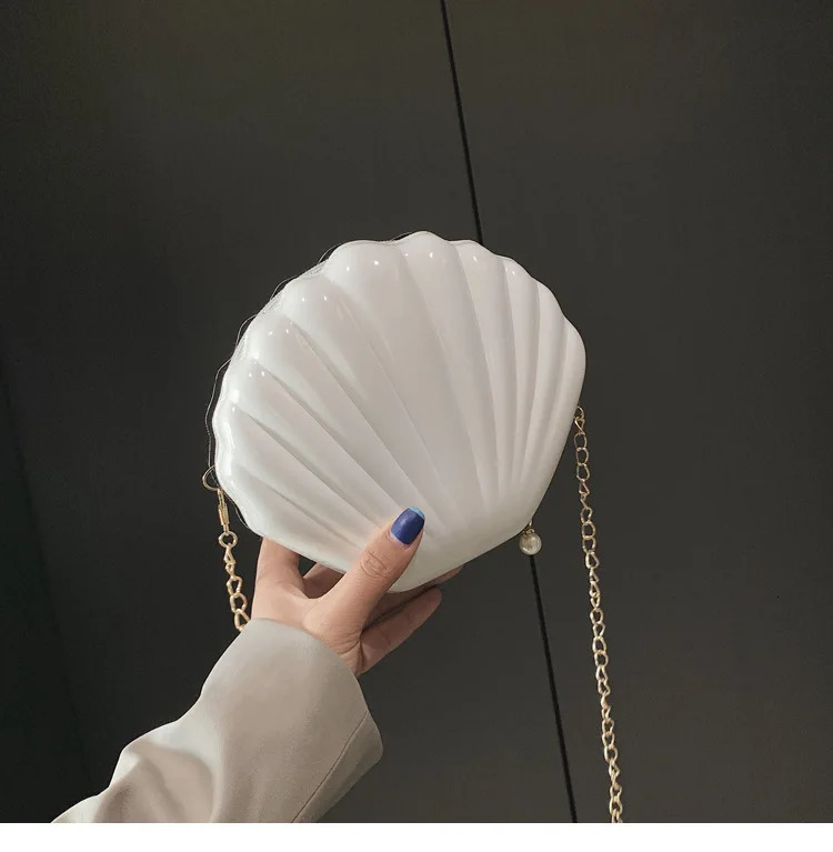 Fashion Women Shoulder Handbags Shell Bag Chain Cute Sequins Small Phone Money Pouch Zipper Crossbody Bags for 250303
