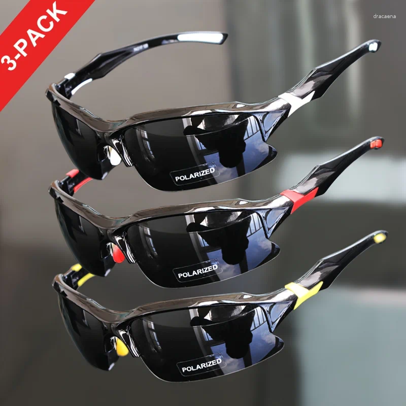 Sunglasses 3pcs Polarized Sports Glasses For Men & Women Outdoor Casual Windproof Cycling Baseball Running Fishing Golf