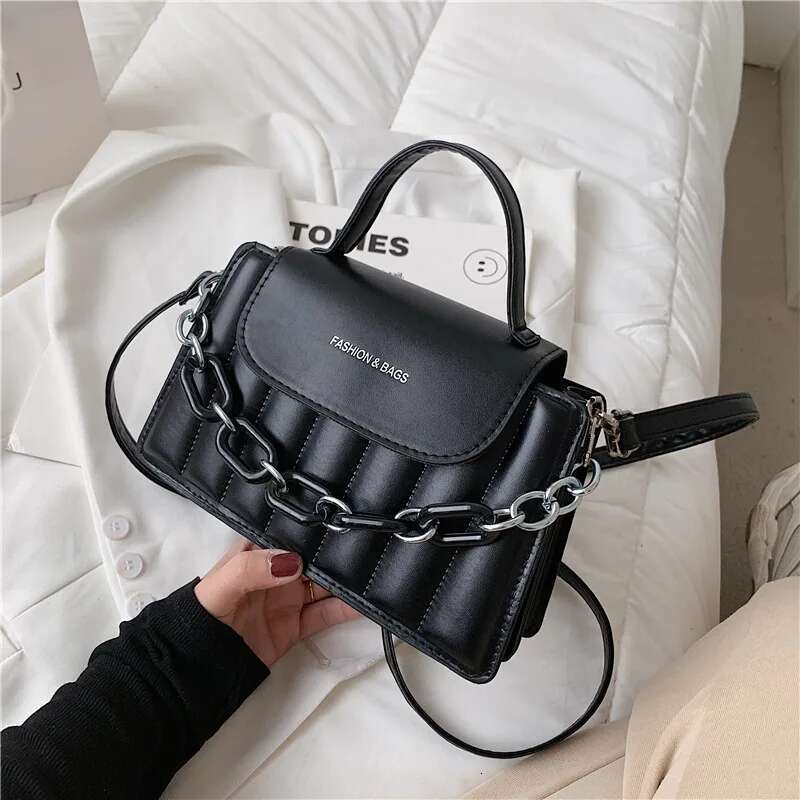 New Chains Shoulder Women Solid Color Crossbody Designer Messenger Handbag And Purse Top-Handle Bag Feminina