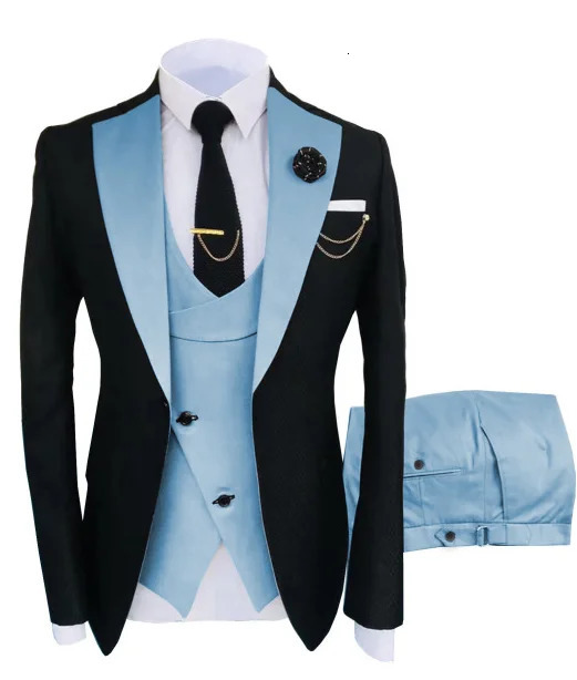 Costume Homme Clothing Party Stage Mens Suit Groomsmen Regular Fit Tuxedo 3 Peice Set JacketTrousersVest 250303