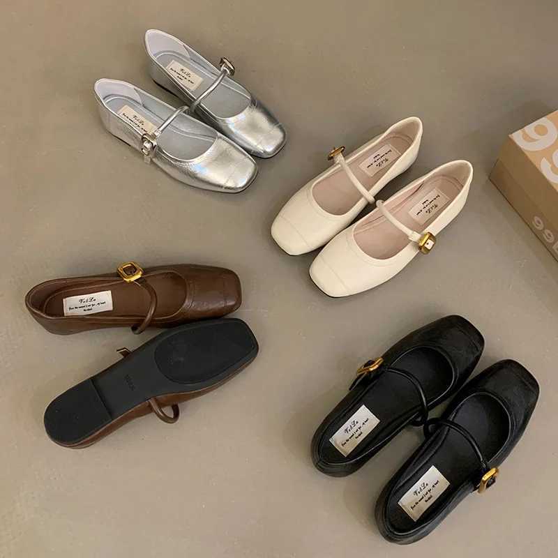 Wen Cute Ballerina Flats Lady Slipy Vintage Kaii Mocasine Loafers Girl Soft Ballerina Brand Mary Jane Shoes Fem Woman Y250303