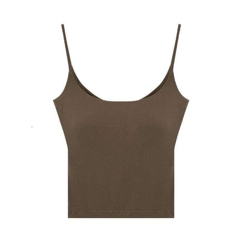Spring and Autumn base, elegant blue style, sexy big backless women's camisole with chest cushion cover, beautiful back vest for women