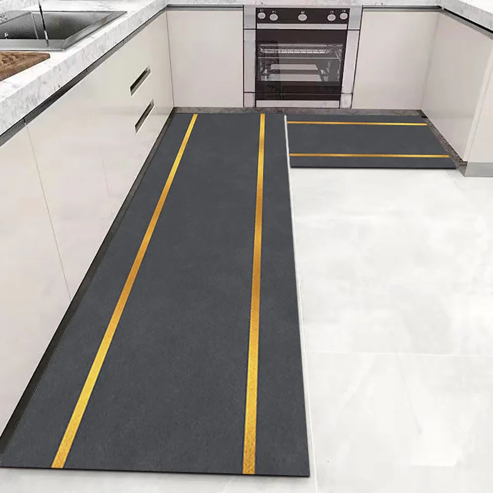Kitchen Floor Mat Bedroom Living Room Long Bedside Area Rug Hallway Soft Washable Carpet Anti Slip Bathroom Entrance Doormat 250303