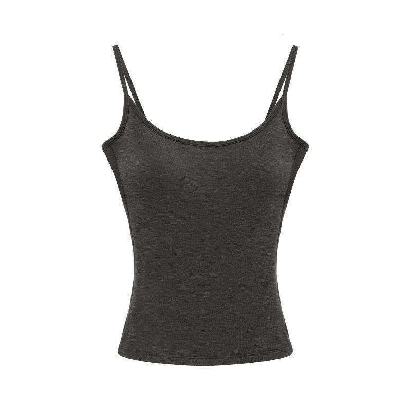Spring and Autumn base, elegant blue style, sexy big backless women's camisole with chest cushion cover, beautiful back vest for women