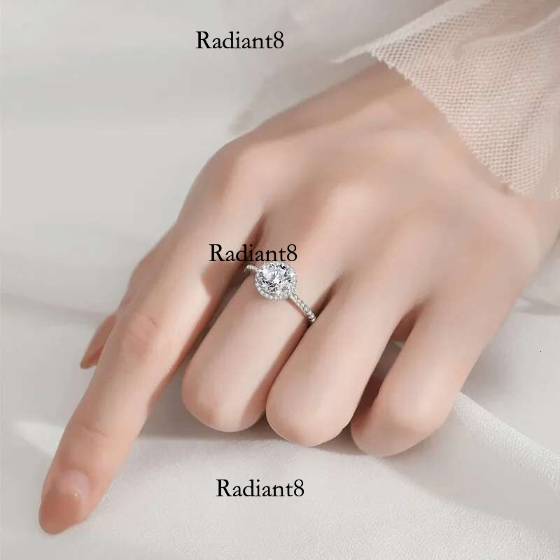 Smyoue 0.3-3CT D Color 100% Real Moissanite Rings for Women Round Sparkg Simulated Dia Band S Sterg Sier Jewelry