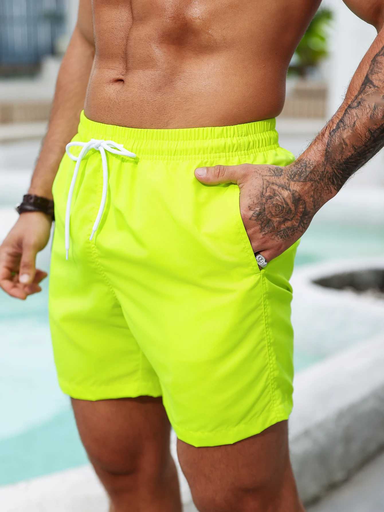 Summer holiday fluorescent coloured beach shortsT250304