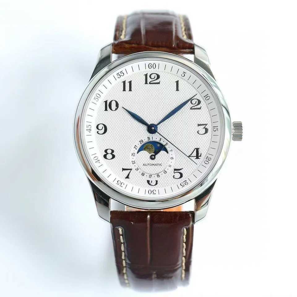 New Mens Fashion Simple Calendar Digital Quartz Casual Black Leather Clock Automatic Mechanical CoupleXJ250304