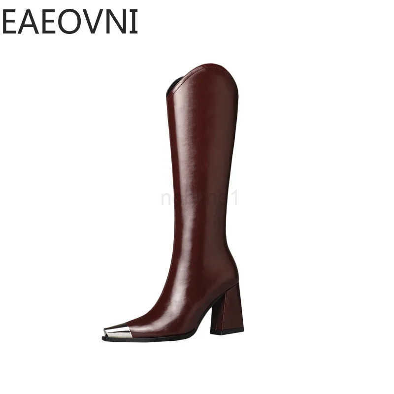Designer Winter Wan High Boots Fion Pointed Toe Long Boots Shoes Ladies Elegant Square Heel Wens Knight Bootties Z250304
