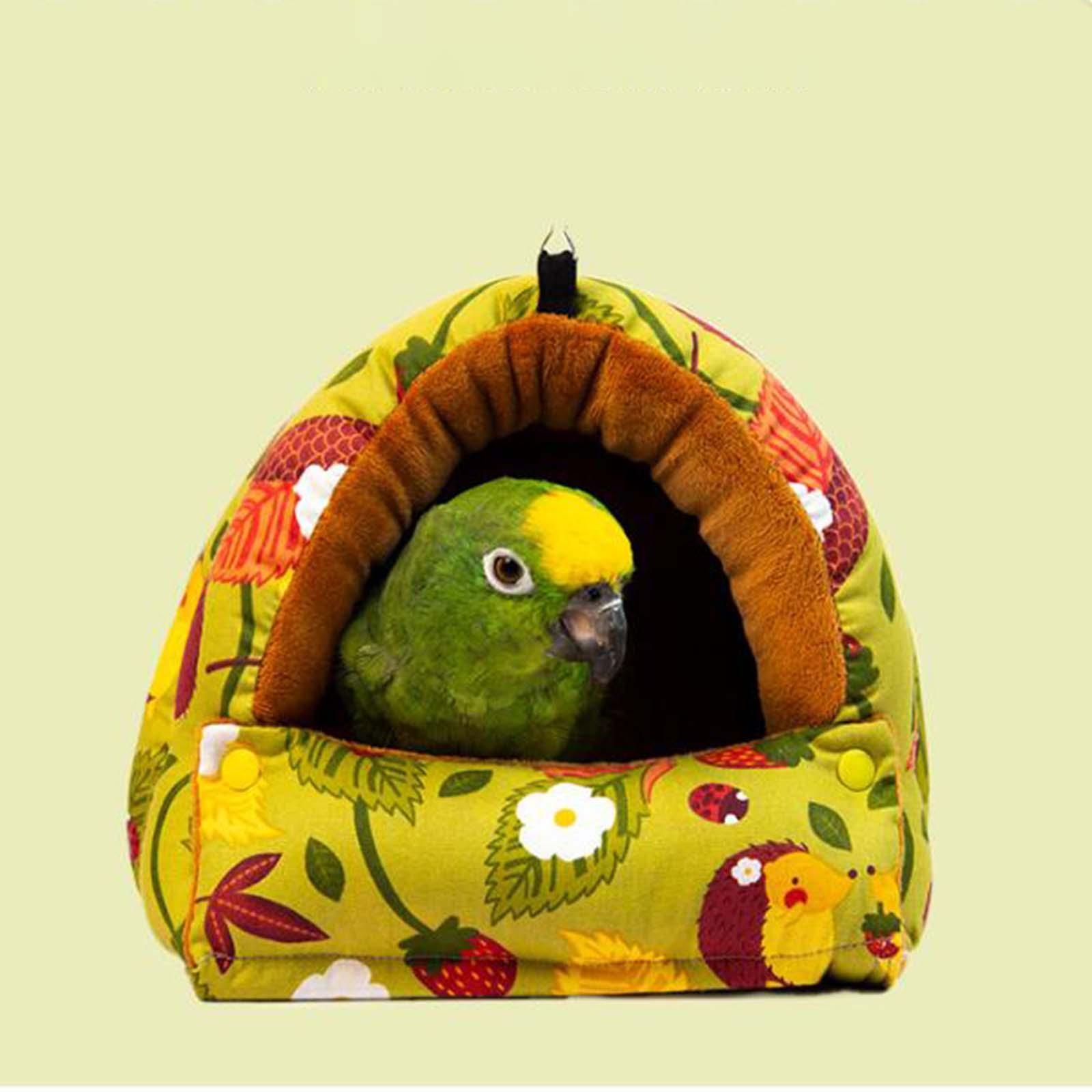 Bird Nest Sleeping Bed Birds Hut Soft for Lovebirds Parakeets Cockatoo Green Large