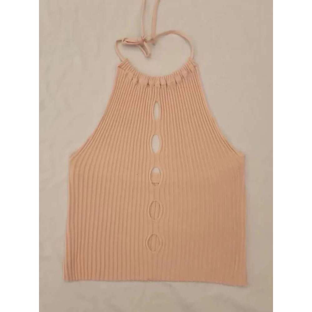 Hollow Out HELIAR Knitted Cross Halter Y2k Camisole Women Spring Summer Solid Tank Sleeveless Sexy Crop Tops 2025