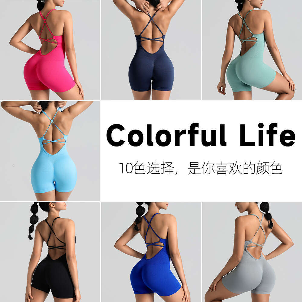 European American seamless yoga outdoor beautiful back sports underwear, peach hip fiess suspender one-piece tight fitting clothes, 2025 new style, ch