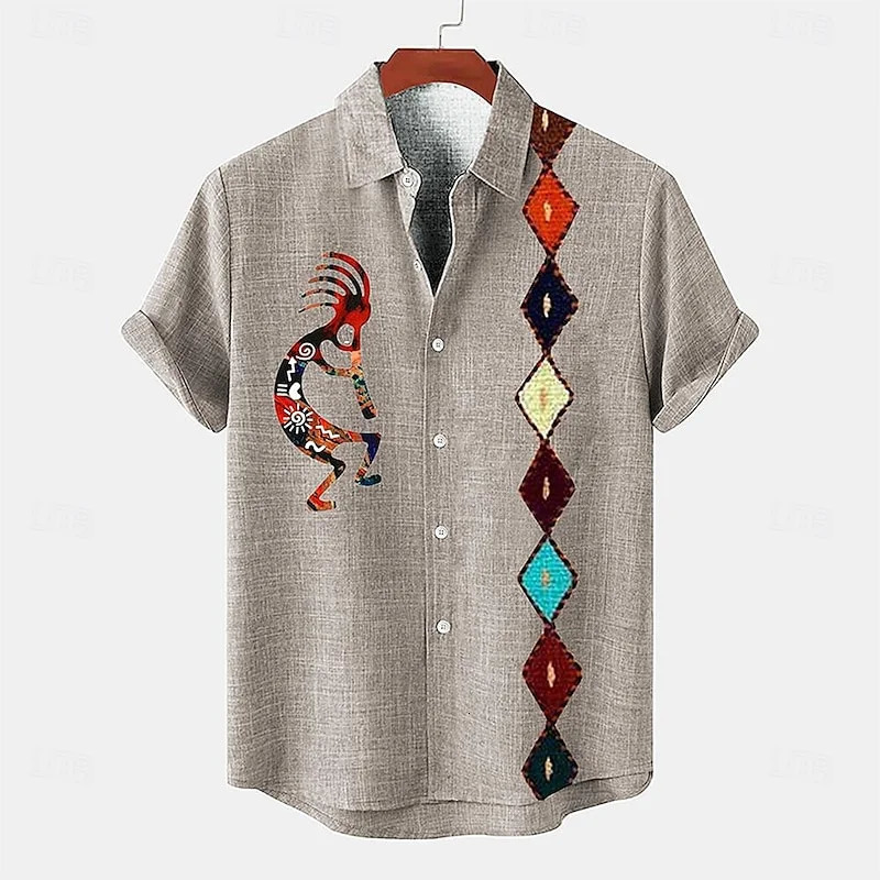 Mens fashionable casual shirt button linen blend comfortable daily top short sleeved shirt beach summer shirt 250227