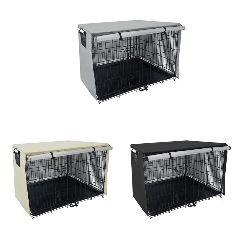 Dog Crate Cover Kennel Shelter Shade All Sides Open Portable Cage Cover 594C