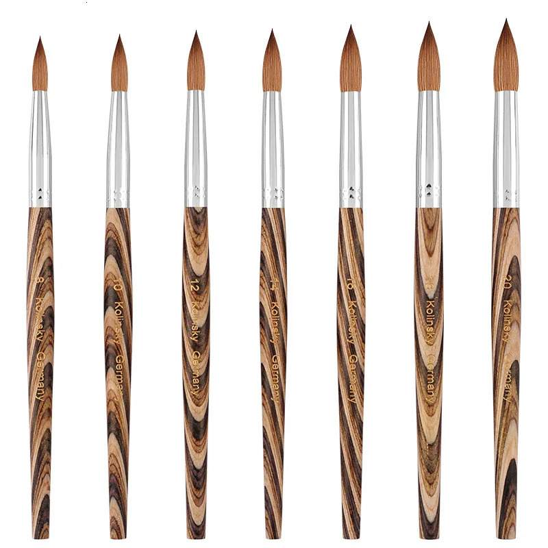 TIANMI Pure Mink Hair Nail Brush UV Gel Nail Polish Extension Builder Manicure Nail Pen 100% Kolinsky Painting Brushes 250304
